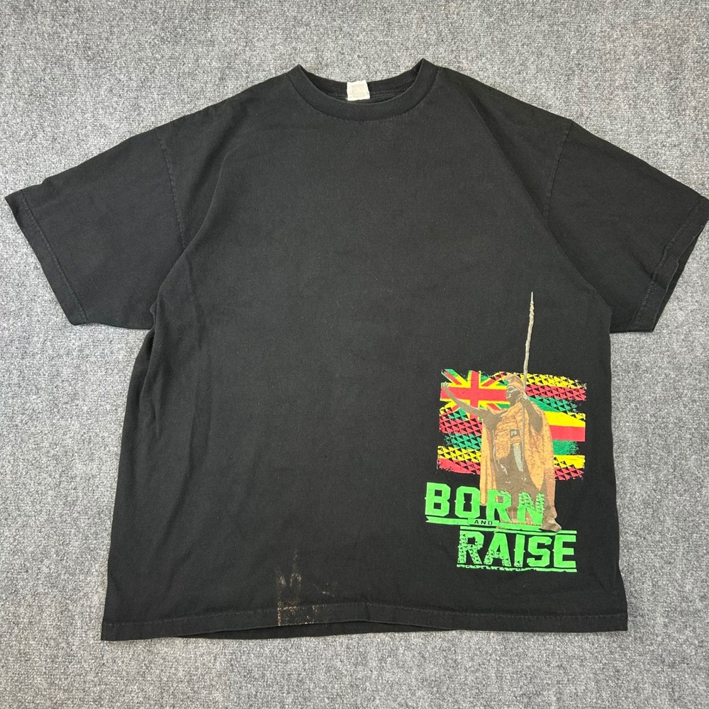 Shaka Active Born and Raise Hawaii King Kamehameha Black Graphic T-Shirt 3XL